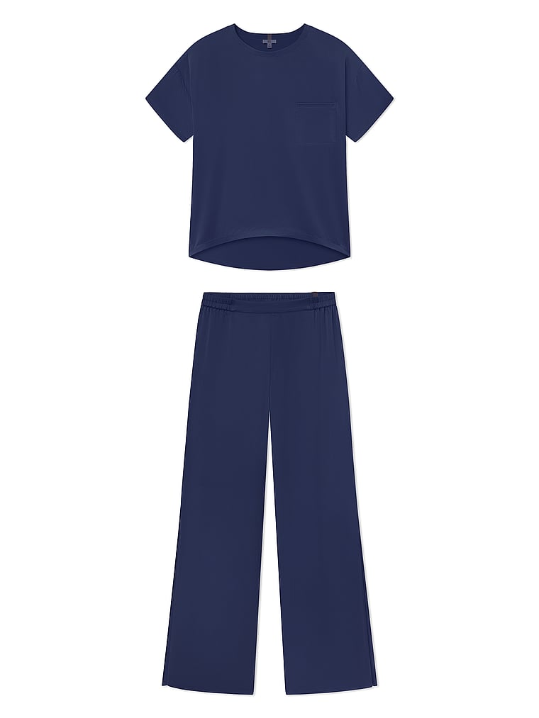 Washable Silk Tee Pant Set
