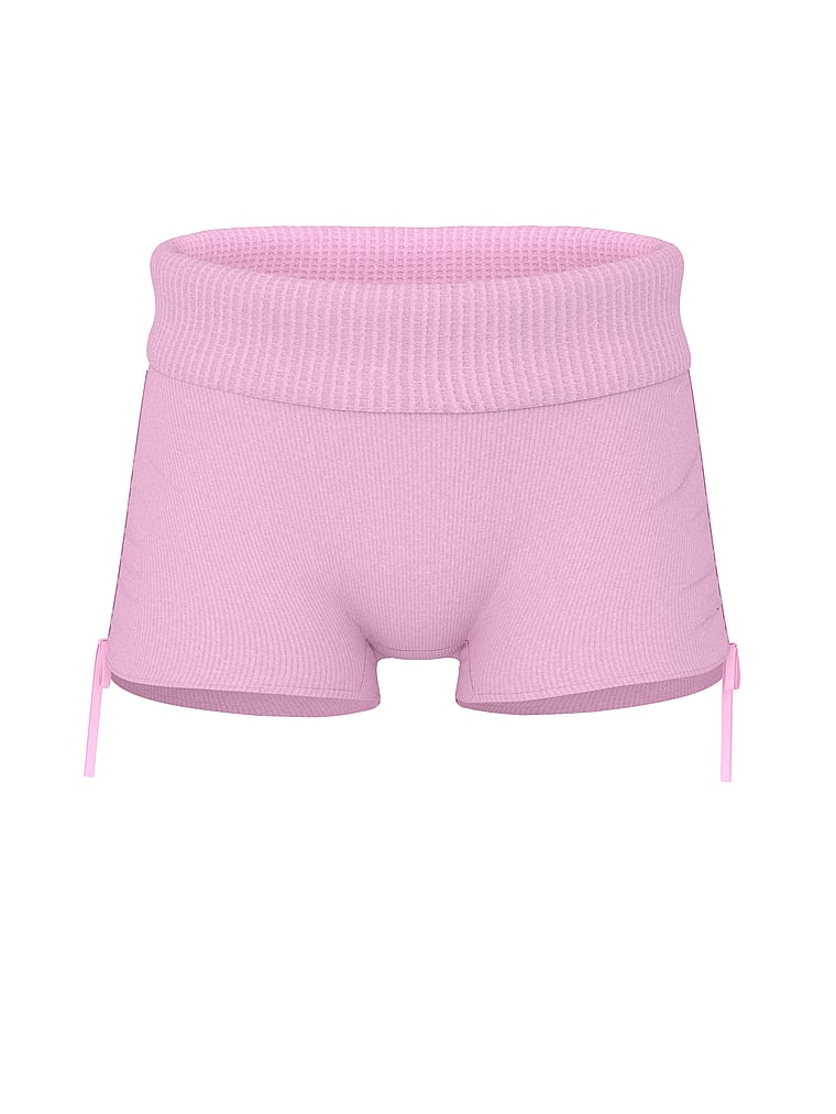 Waﬄe Knit Foldover Shorts