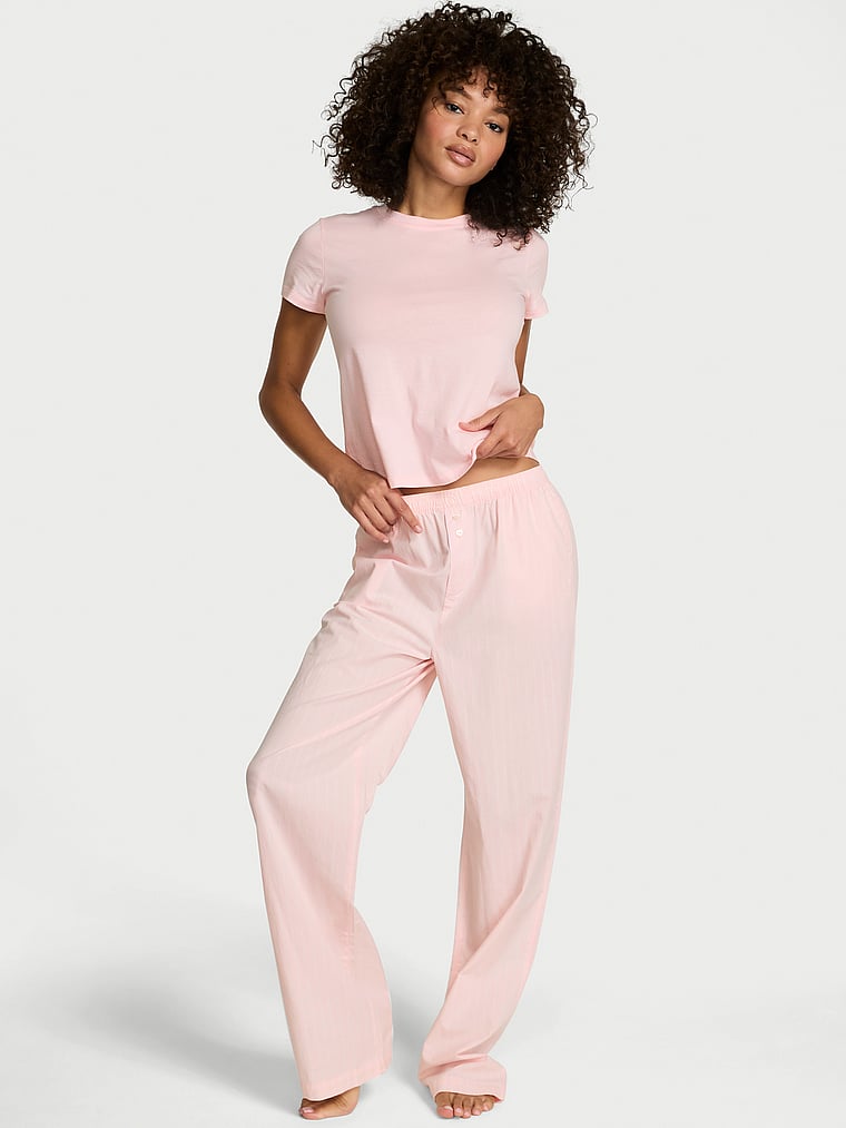 Victoria's Secret, Victoria's Secret Mix & Match Sleep Heritage Cotton Pajama Pants, onModelSide, 3 of 5