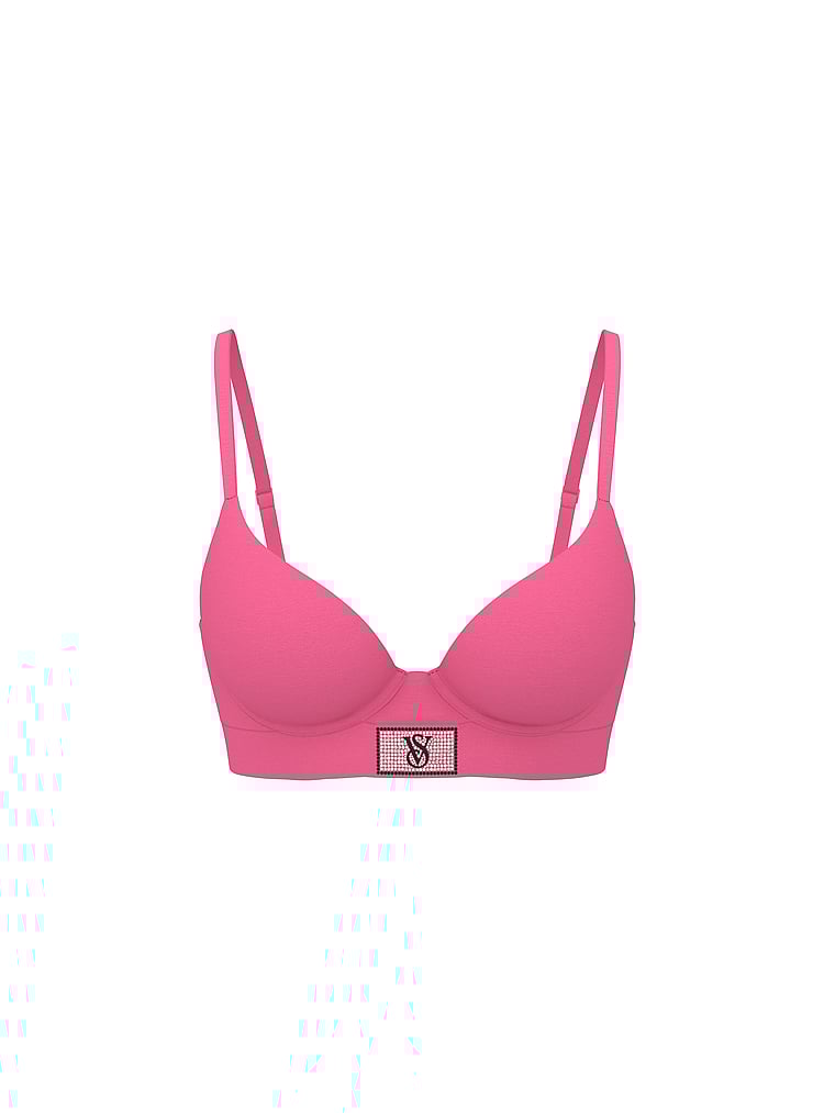 Victoria's Secret, The T-shirt Lightly Lined Full-Coverage Smooth Bra, Rose Garden Pink, offModelFront, 3 of 3