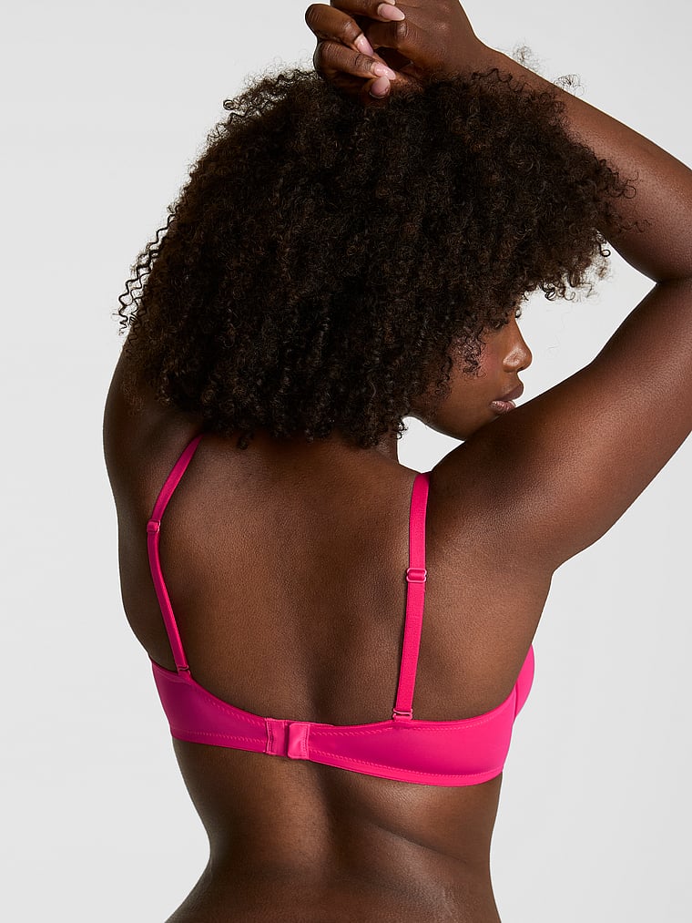 PINK Wear Everywhere Wear Everywhere™ Front-Close Push-Up Bra, Hot Stuff, onModelBack, 2 of 3 Fanta is 5'11" and wears 34D or Medium