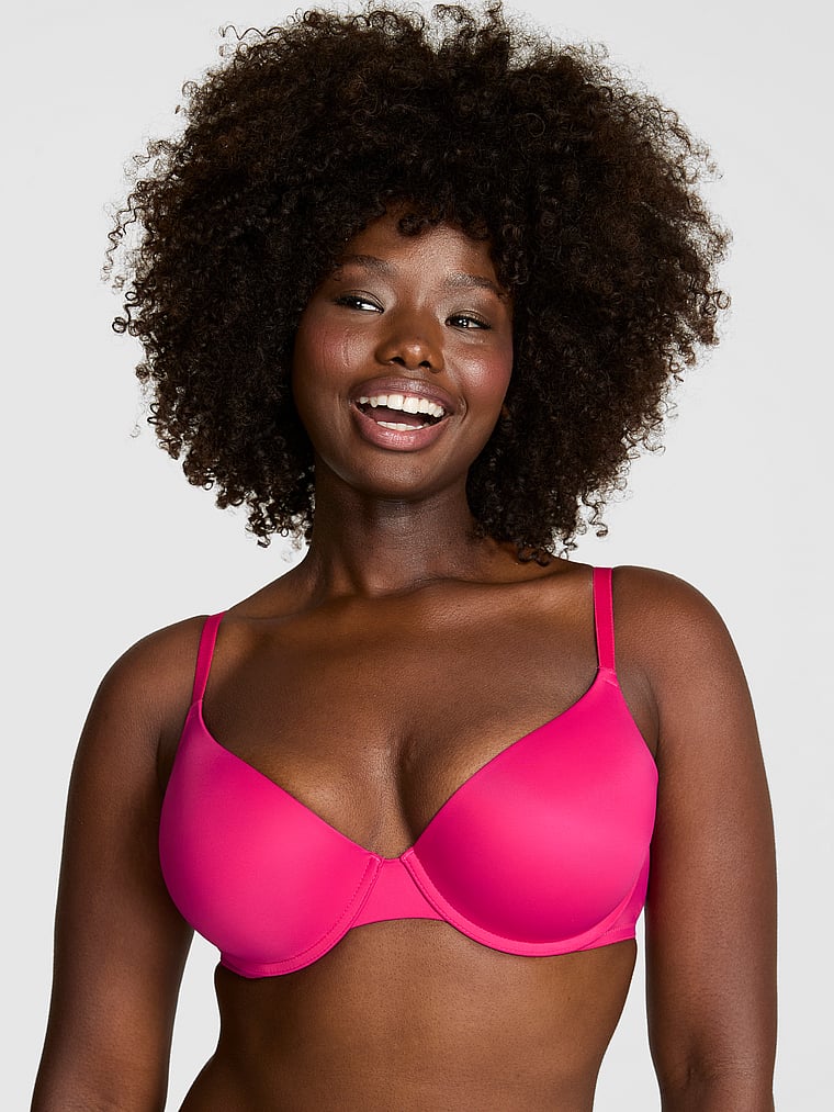 PINK Wear Everywhere Wear Everywhere™ Front-Close Push-Up Bra, Hot Stuff, onModelFront, 1 of 3 Fanta is 5'11" and wears 34D or Medium
