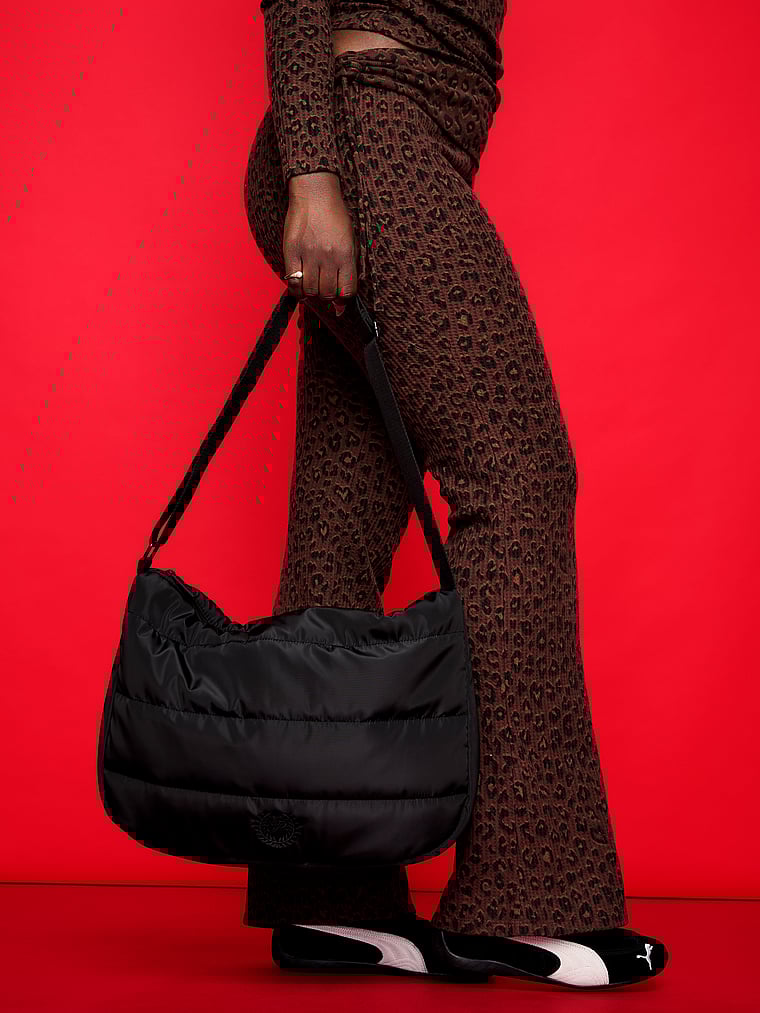 Quilted Puﬀer Hobo Bag