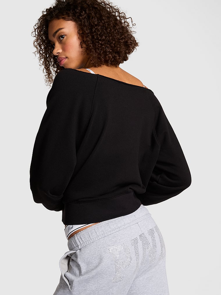 Ivy Fleece Off-The-Shoulder Sweatshirt