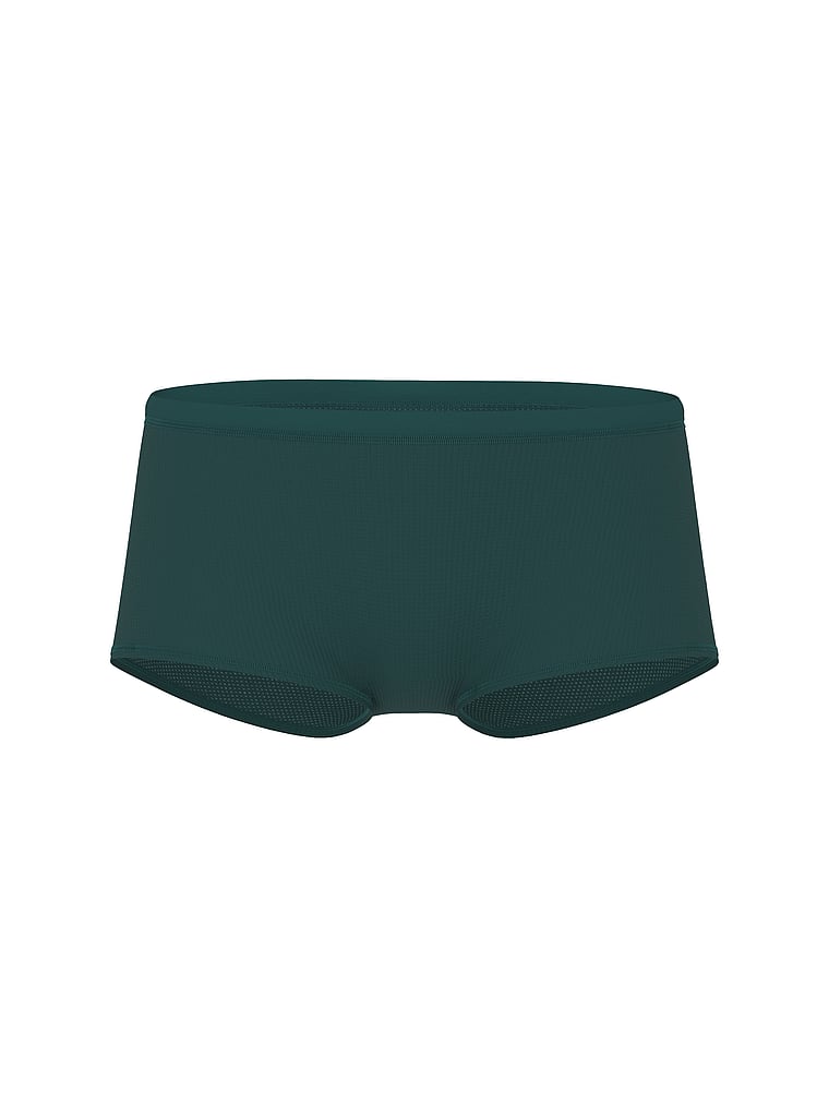 PINK Cotton Dorm Boyshort Panty, Deep Forest, offModelFront, 3 of 3