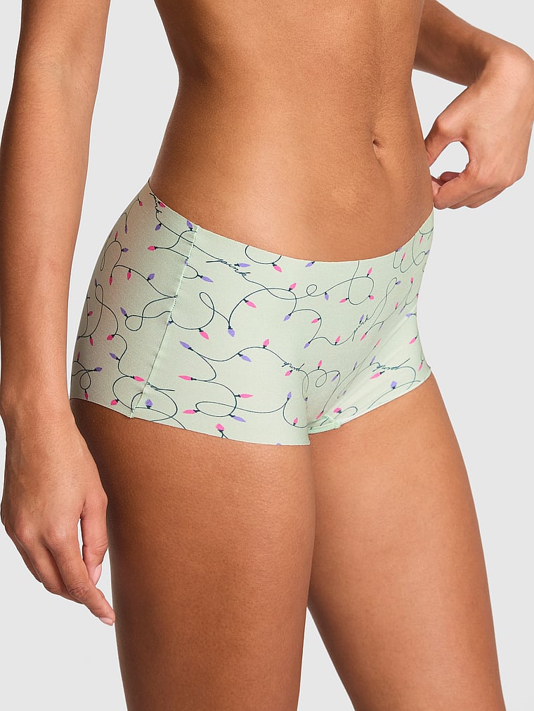 PINK No-Show Boyshort Panty, Print, onModelFront, 1 of 2