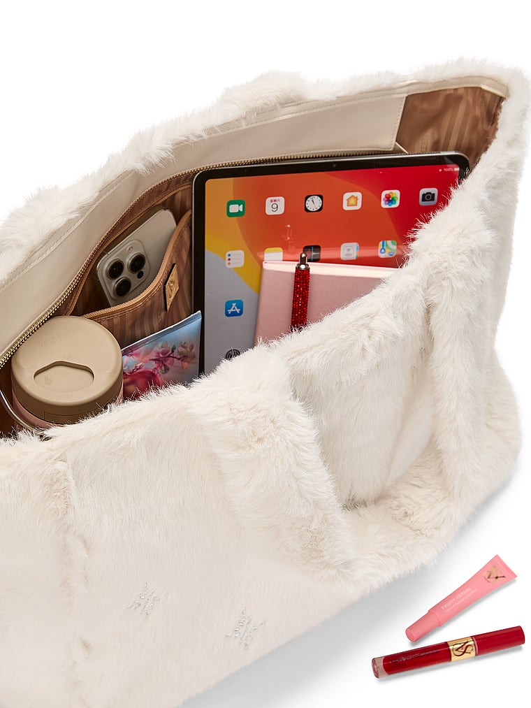 Cozy Faux Fur Sparkle Tote