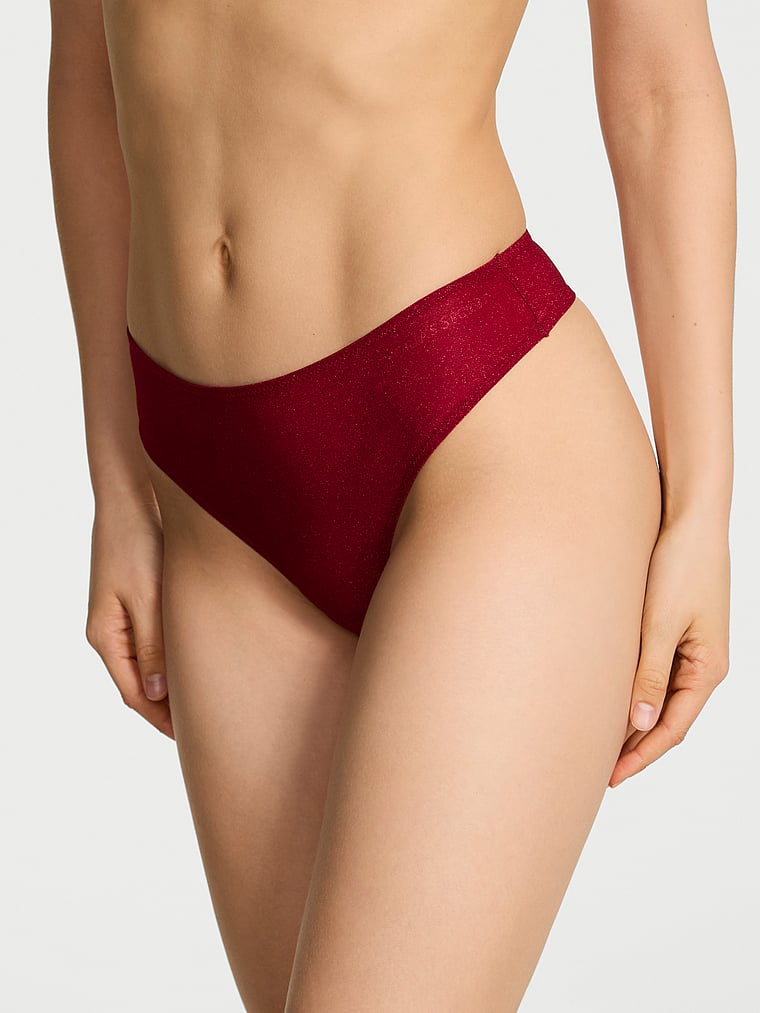 Body by Victoria Flex Shimmer Mid-Rise Thong Panty