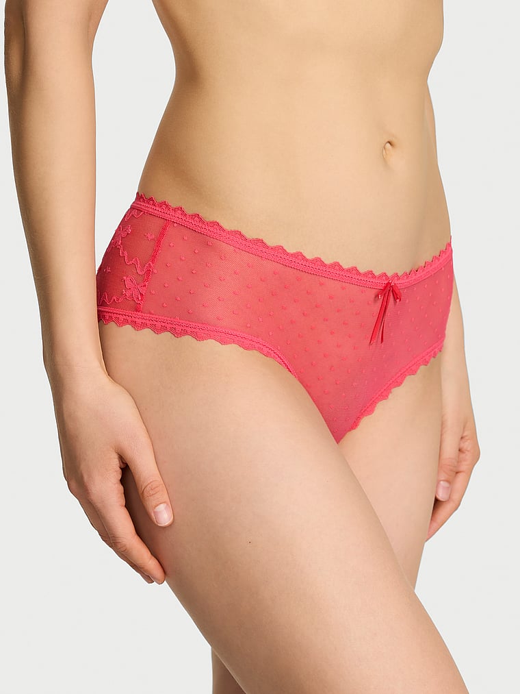 Bow Lace Mesh Cheeky Panty