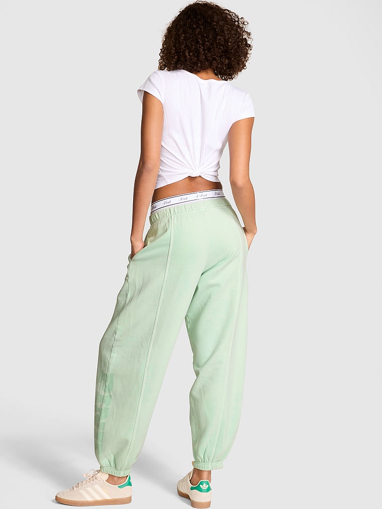 PINK Luxe Fleece Baggy Sweatpants, Mint, onModelBack, 2 of 2