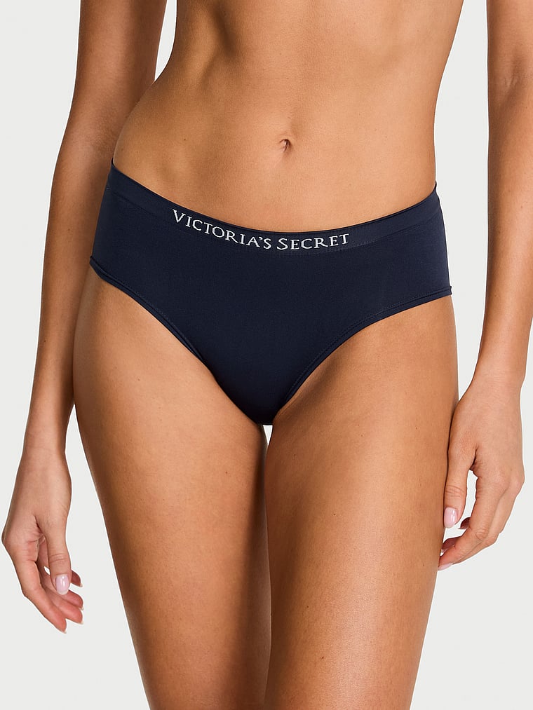 Victoria's Secret, Seamless Seamless Hiphugger Panty, Noir Navy, onModelFront, 1 of 3 Kennidy is 5'11" and wears Small