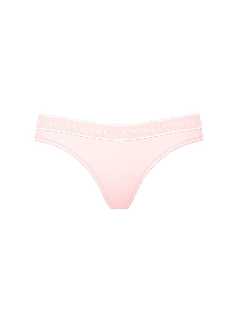 Logo Cotton Thong Panty