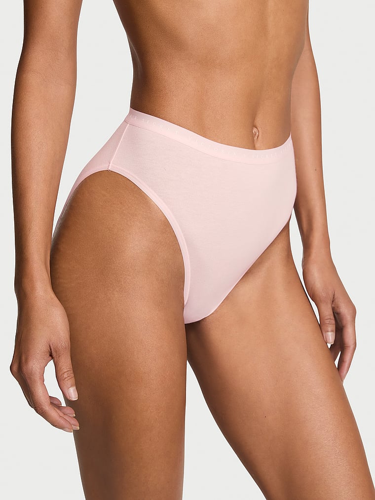 Victoria's Secret, Victoria's Secret Stretch Cotton High-Leg Brief Panty, Angel Pink, onModelFront, 1 of 3 Daiane is 5'11" and wears Small