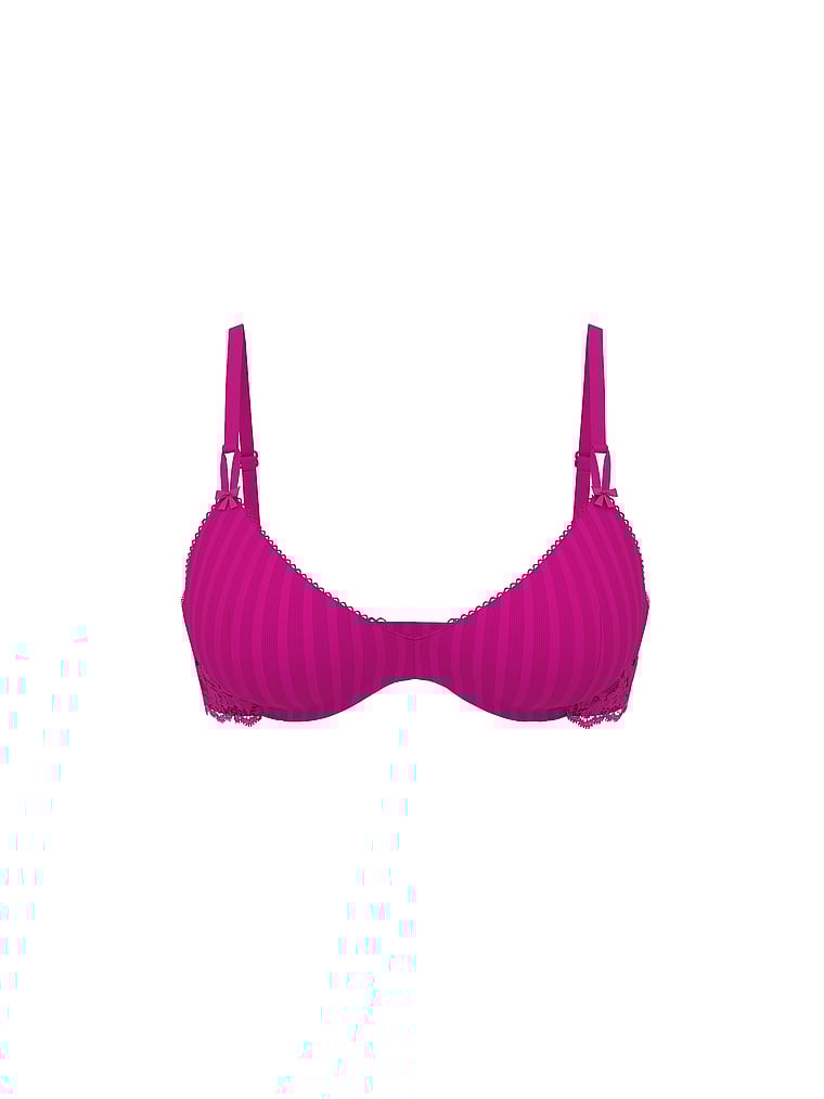Victoria's Secret, Victoria's Secret Sexy Tee Smooth Lacie Wireless Push-Up Bra, Berrylicious, offModelFront, 3 of 3