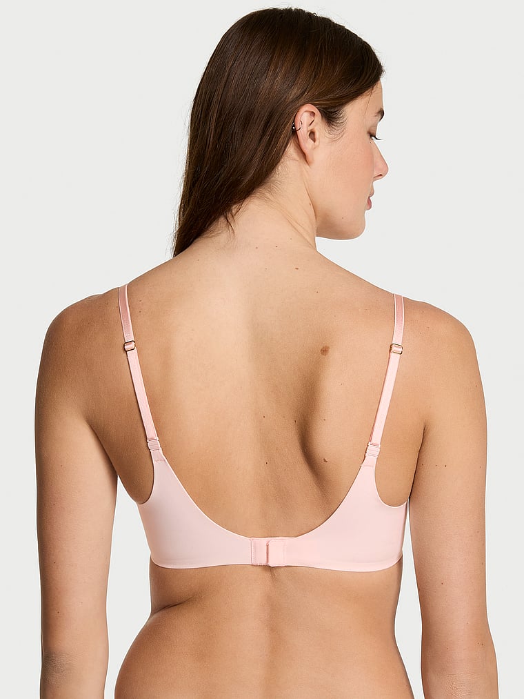 Victoria's Secret, Love Cloud Smooth Lightly Lined Demi Bra, Purest Pink, onModelBack, 2 of 4