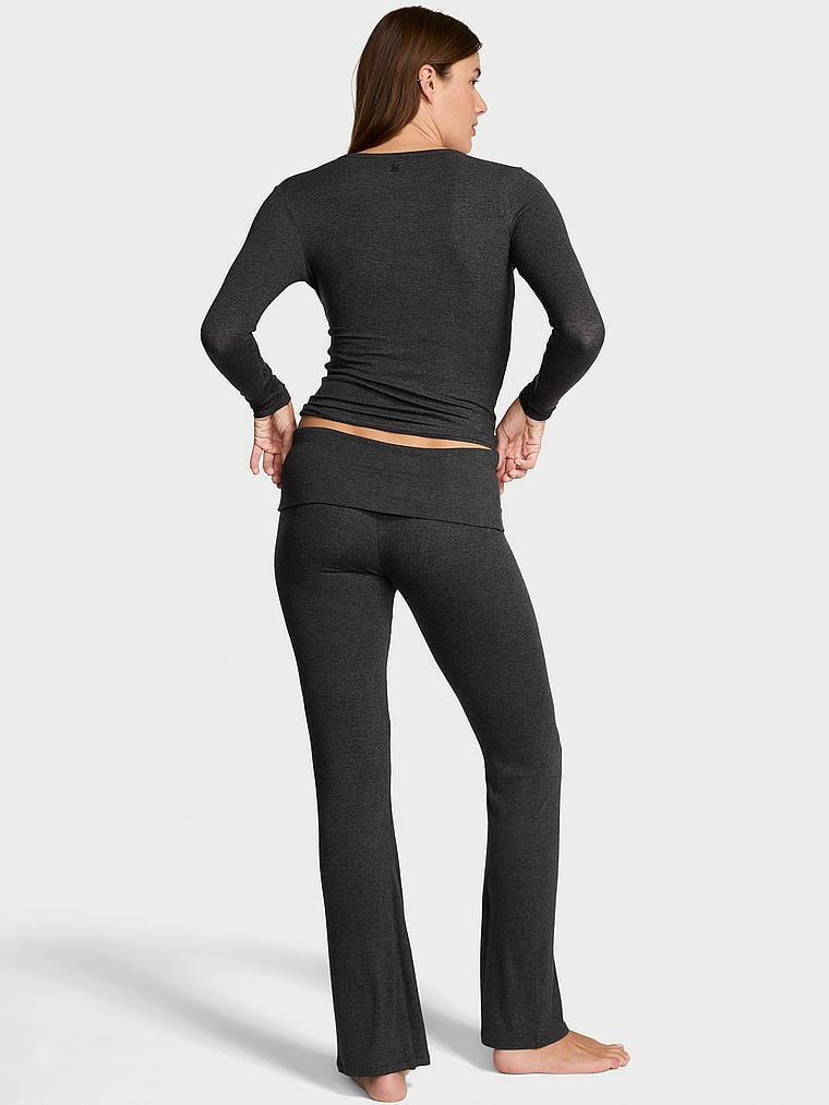 Buy SoSoft™ Modal Ribbed Long Lounge Set, Black - Order Pajamas