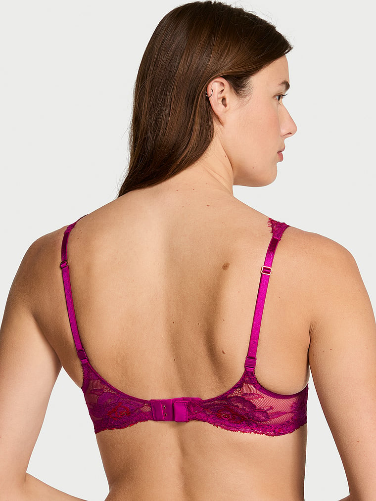 Rose Lace Shimmer Uplift Balconette Bra
