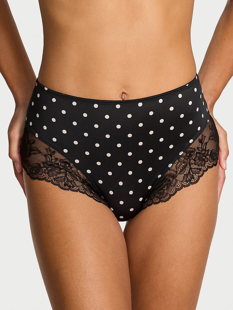 Smooth Lace-Trim High-Waist Brief Panty