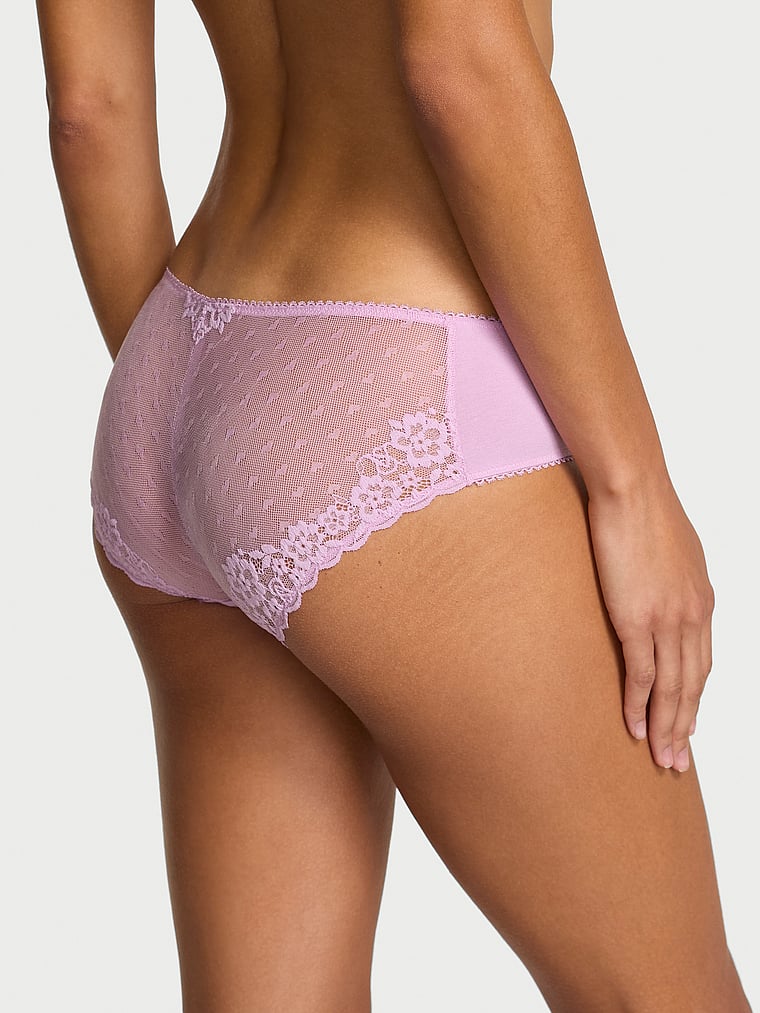 Victoria's Secret, Victoria's Secret Stretch Cotton Hiphugger Panty, Bikini Pink, onModelBack, 2 of 3