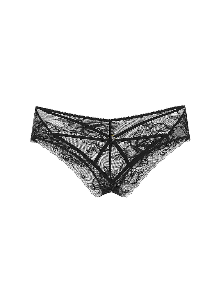 Lace Strappy Hardware Open-Gusset Cheeky Panty