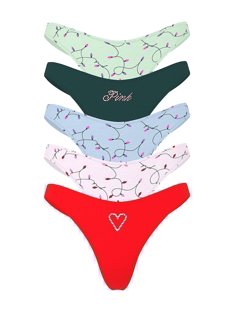 5-Pack Cotton Thong Panties