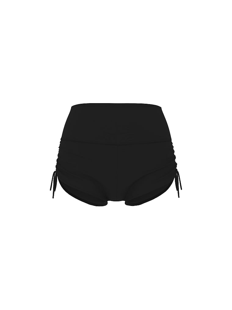 Ruched High-Waisted Shortie Bikini Bottom