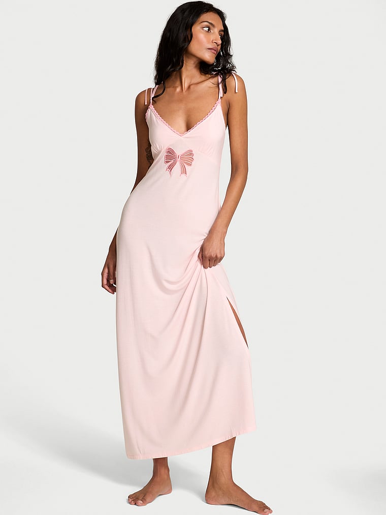 SoSoft™ Modal Bow Maxi Slip Dress