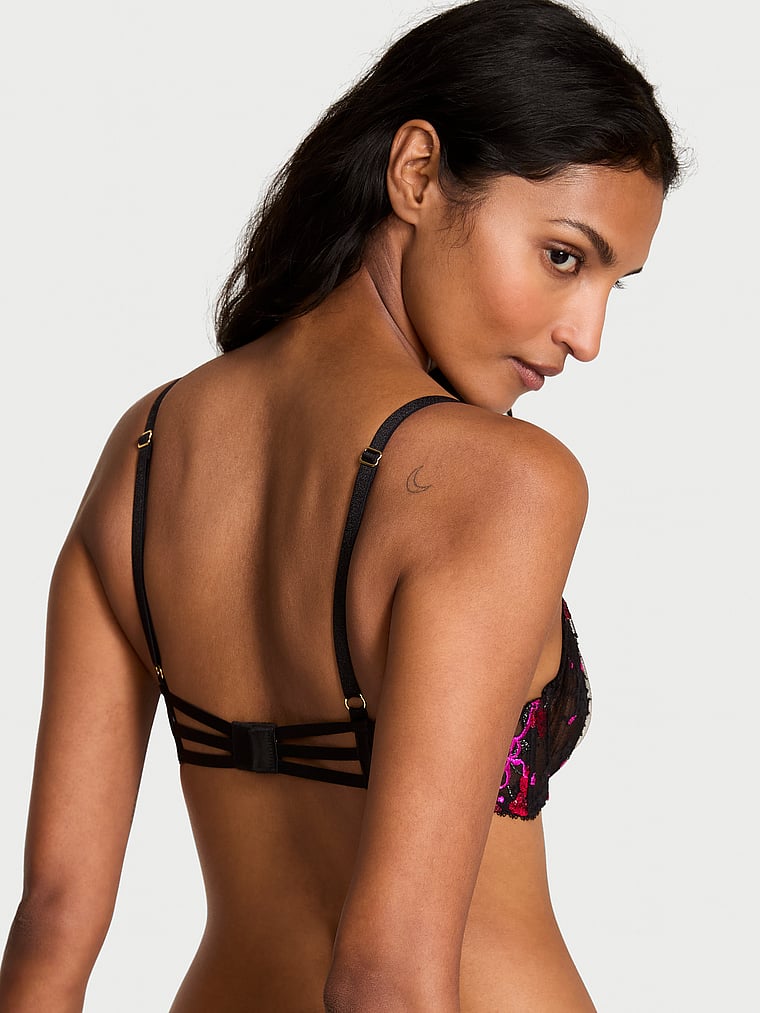 Sheer Shine Rose Unlined Low-Cut Demi Bra