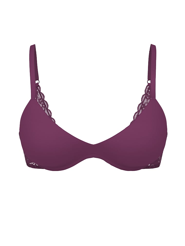 Victoria's Secret, Victoria's Secret Sexy Tee Smooth Lacie Wireless Push-Up Bra, Mauve Mist, offModelFront, 3 of 3