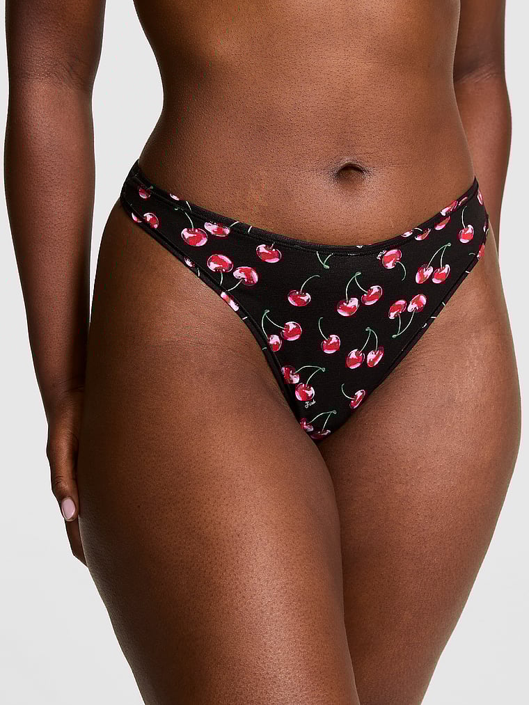 Cotton Daisy Patch High-Leg Thong Panty