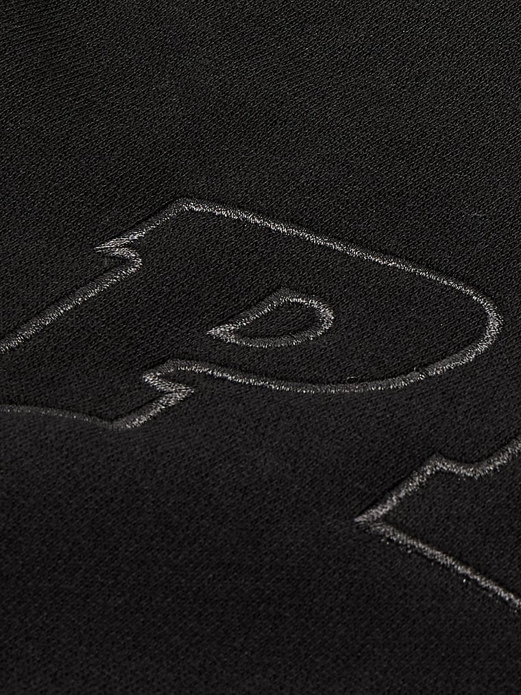 PINK Campus Fleece™ Sweatpants, Pure Black Holiday, detail, 4 of 4