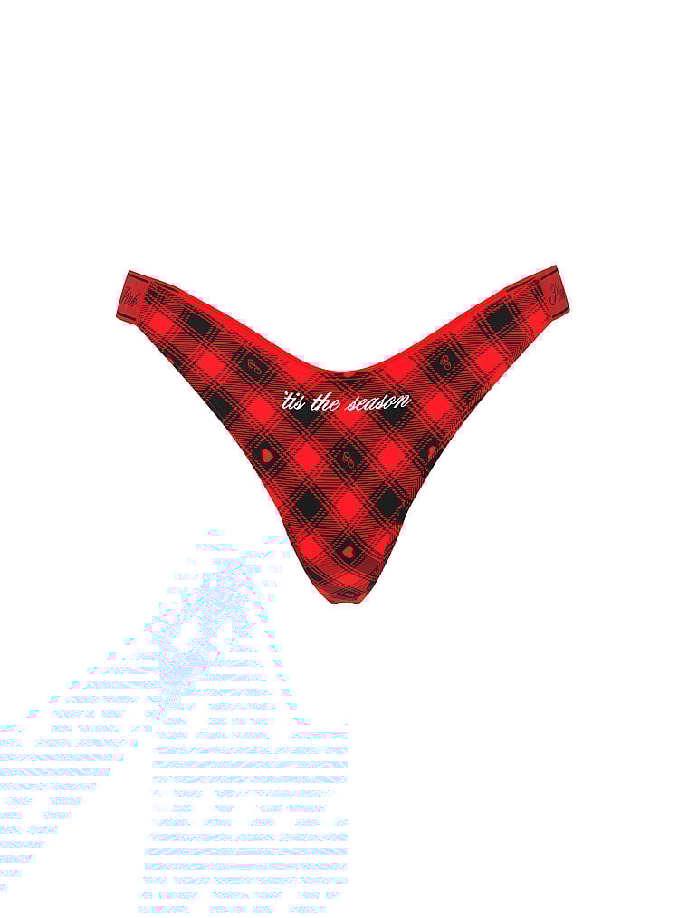 Logo Cotton Shine High-Leg Thong Panty