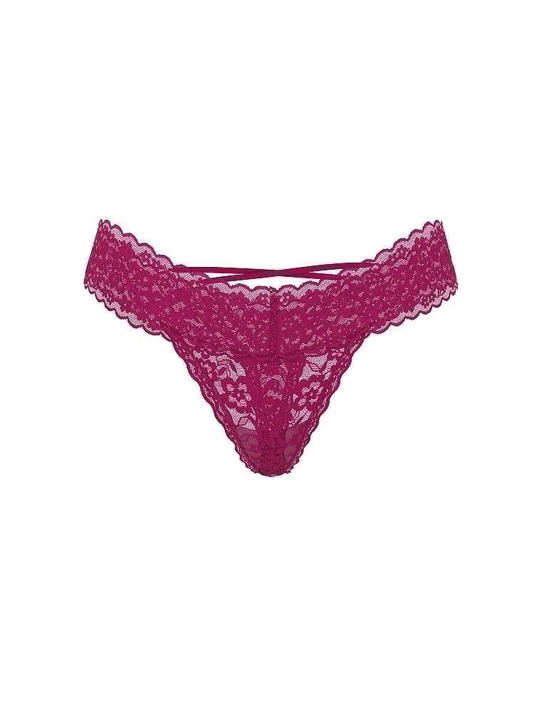 Lace Strappy-Back Thong Panty