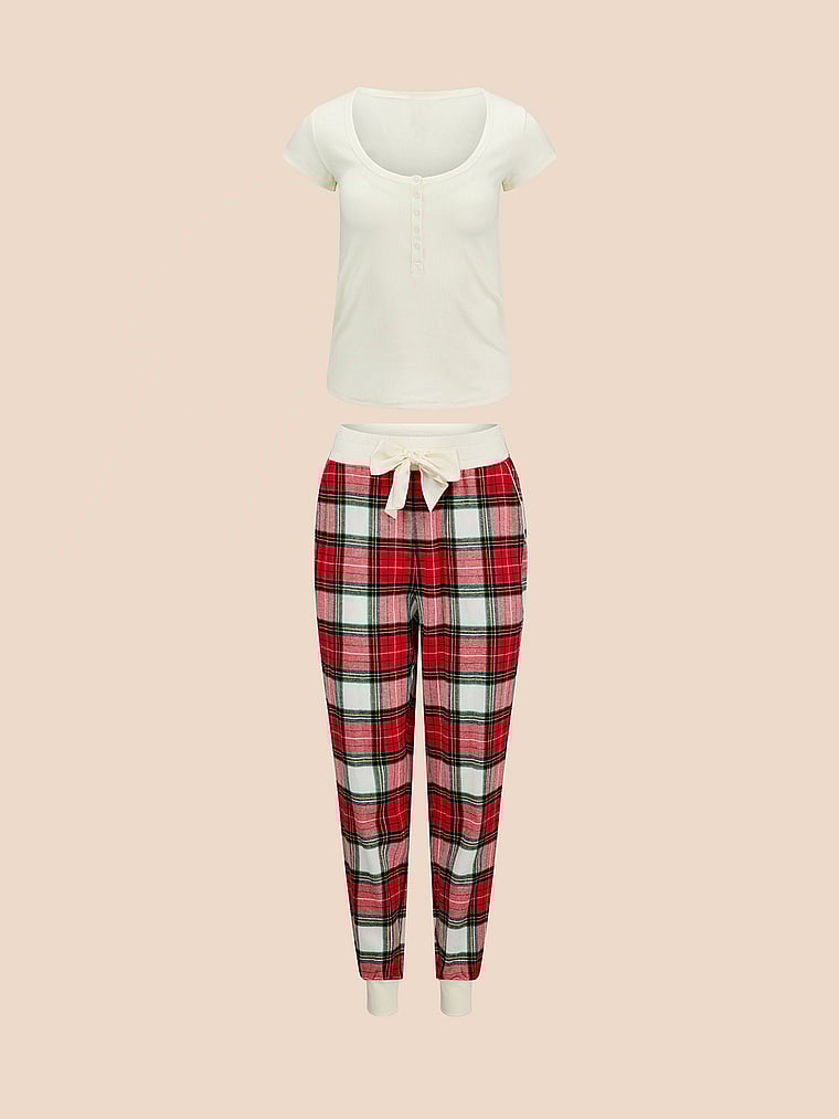 Victoria's Secret, Adore Me Caileigh Sleep Set, Cozy Plaid, offModelFront, 3 of 3
