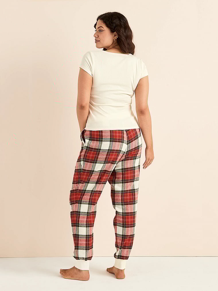 Victoria's Secret, Adore Me Caileigh Sleep Set, Cozy Plaid, onModelBack, 2 of 3