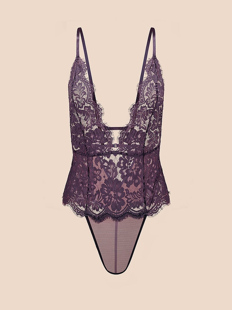 Victoria's Secret, Adore Me Annushka Teddy, Blackberry Wine, offModelFront, 3 of 3