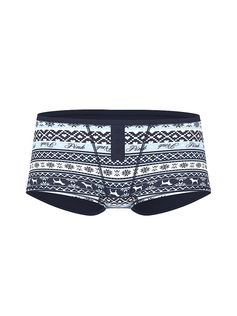 PINK Cotton Dorm Boyshort Panty, offModelFront, 3 of 3