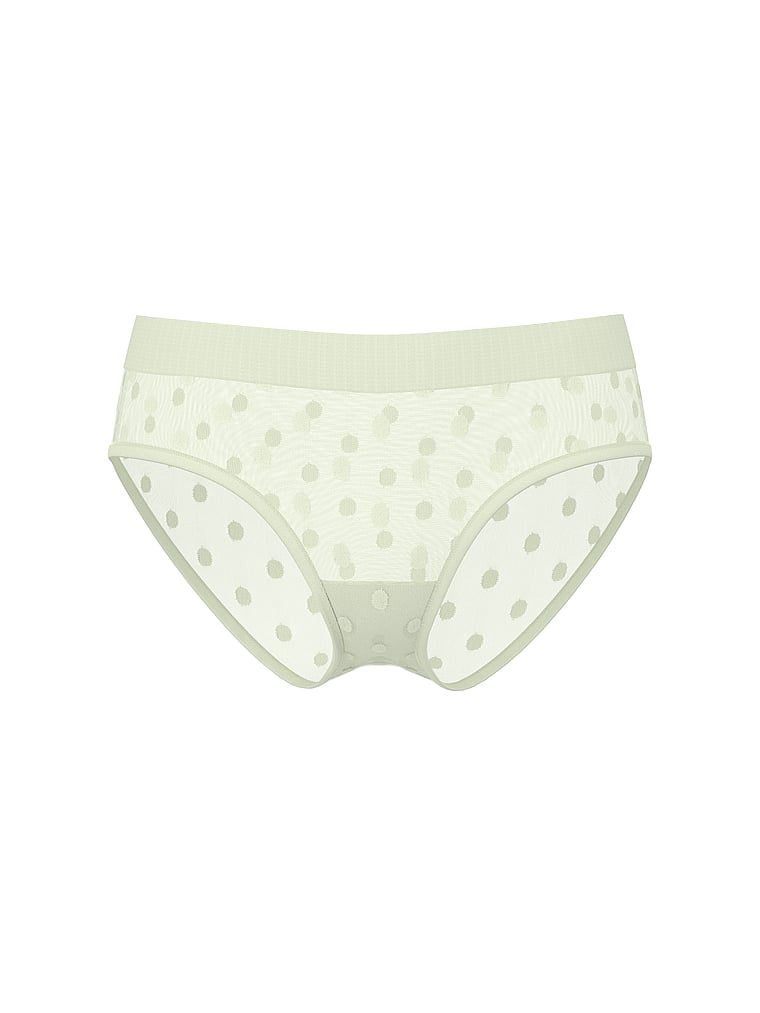Victoria's Secret, Cotton Logo Cotton Hiphugger Panty, Mint Crush, offModelFront, 4 of 4