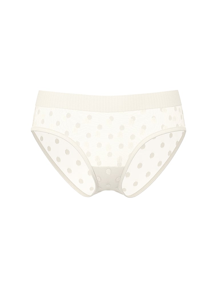 Victoria's Secret, Cotton Logo Cotton Hiphugger Panty, Candelight, offModelFront, 3 of 3