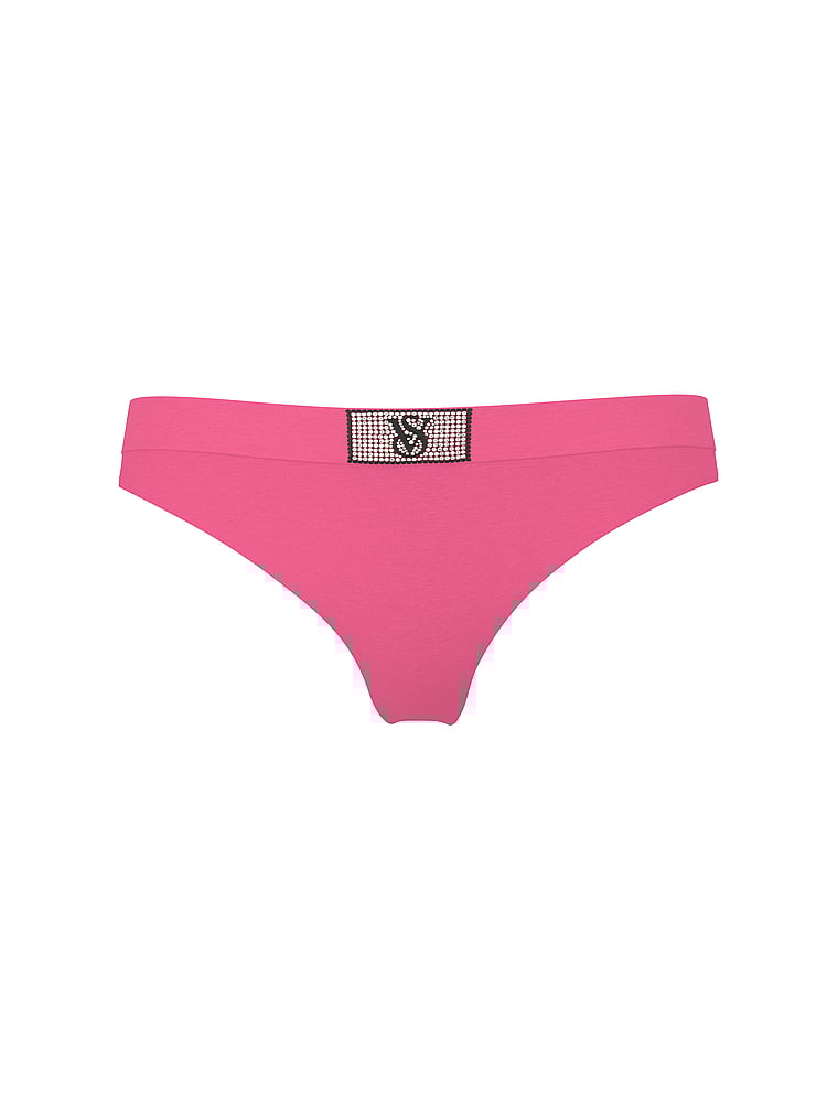 Logo Cotton Shine Patch Thong Panty