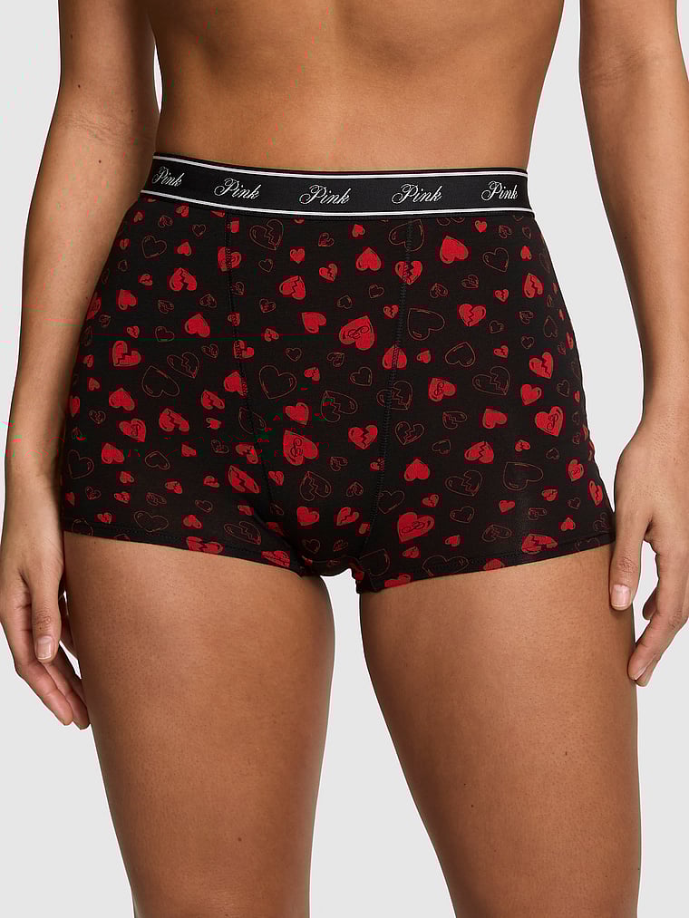 Logo Cotton High-Waist Boyshort Panty