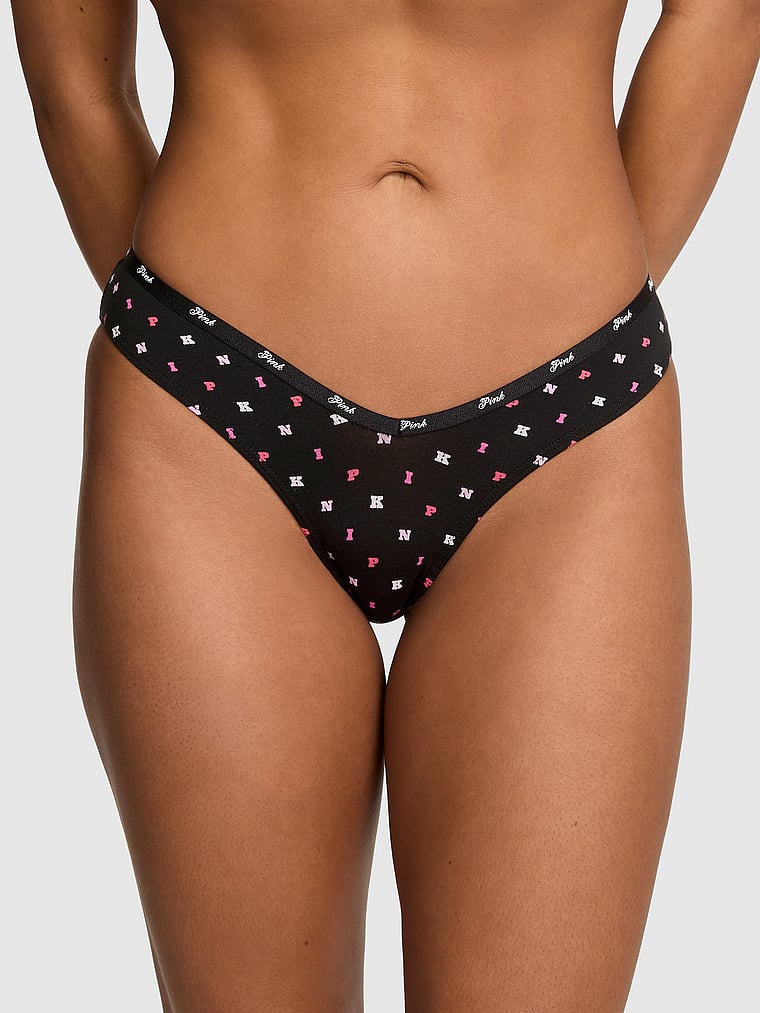 Logo Cotton Tanga Panty