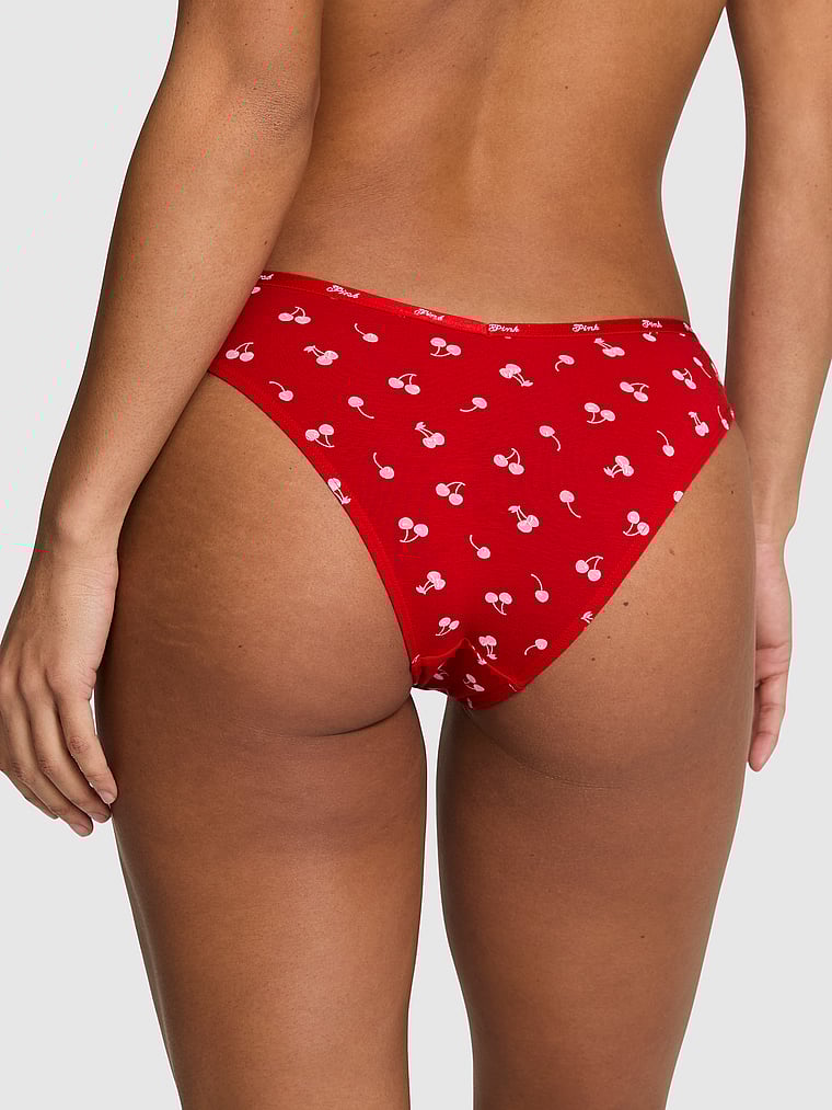 PINK Logo Cotton Tanga Panty, Print, onModelBack, 2 of 3