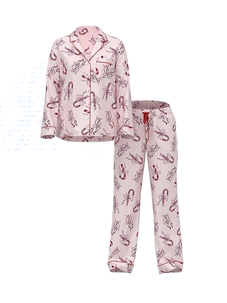 Glazed Satin Long Pajama Set