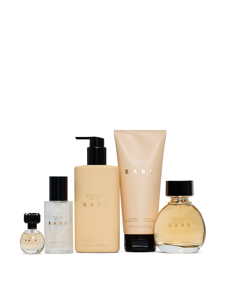 Victoria's Secret, Fine Fragrance Bare 5-Piece Fragrance Gift Set, Bare, onModelFront, 1 of 3