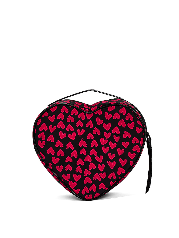 Victoria's Secret, Victoria's Secret Heart Train Case Bag, Black Grounded Heart, onModelSide, 3 of 3