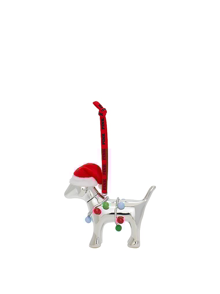 Santa PINK Dog Ornament