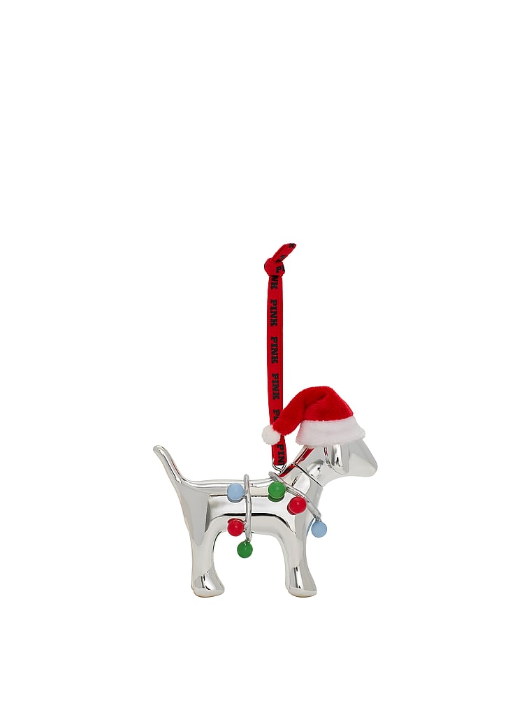 Santa PINK Dog Ornament