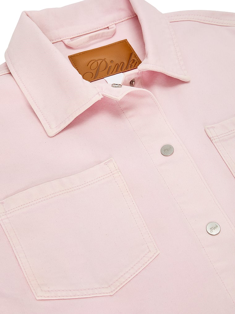 PINK Denim by PINK Shacket, onModelBack, 2 of 4