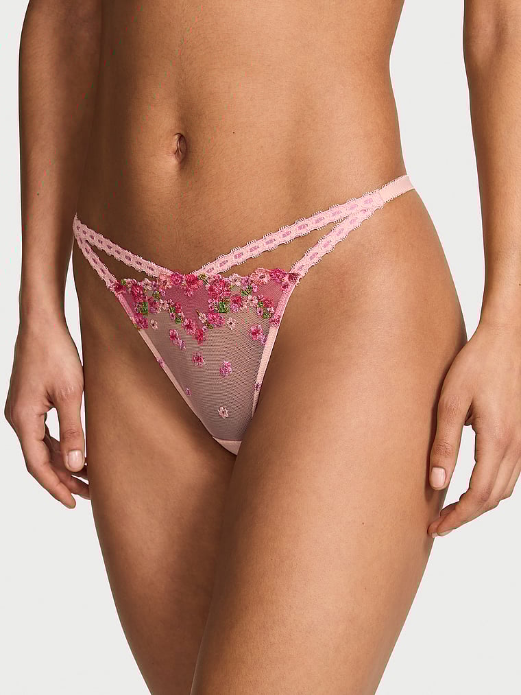 Victoria's Secret, Dream Angels Hearts & Roses Embroidery Brazilian Panty, Pink Hearts & Roses, onModelFront, 1 of 3 Nikita  is 5'10" or 178cm and wears Small